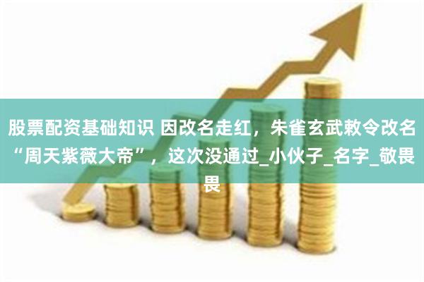 股票配资基础知识 因改名走红，朱雀玄武敕令改名“周天紫薇大帝”，这次没通过_小伙子_名字_敬畏