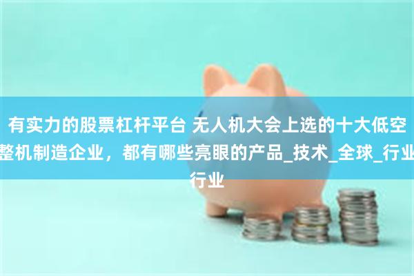 有实力的股票杠杆平台 无人机大会上选的十大低空整机制造企业，都有哪些亮眼的产品_技术_全球_行业
