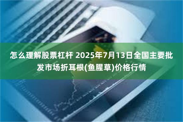 怎么理解股票杠杆 2025年7月13日全国主要批发市场折耳根(鱼腥草)价格行情