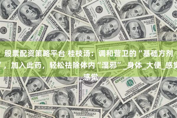 股票配资策略平台 桂枝汤：调和营卫的“基础方剂”，加入此药，轻松祛除体内“湿邪”_身体_大便_感觉